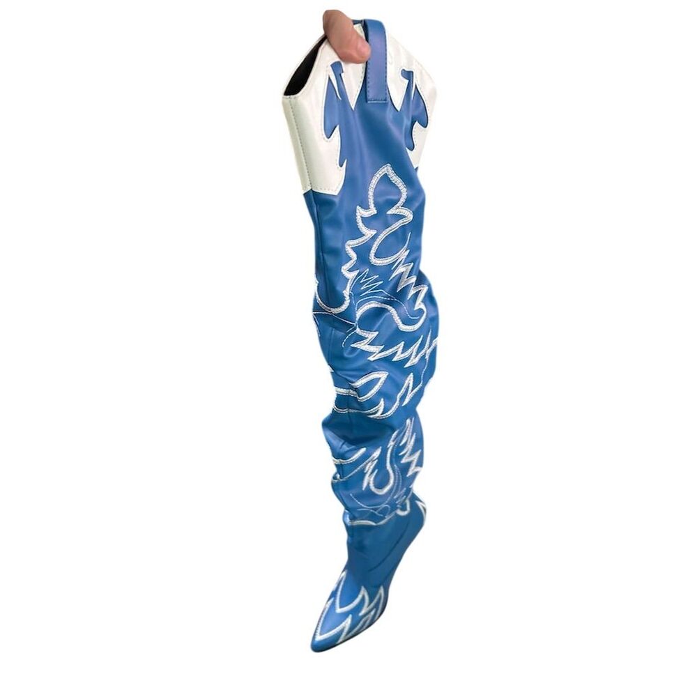 Cape Robbin Women's Over The Knee Cowboy Boots Blue Size 7.5 Western Style